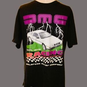Vintage 90's DMC Racing Delorean Motor Company est. 1975 TShirt Size Large Black